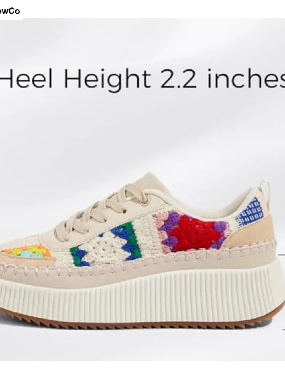Woven Platform Sneakers Lace-Up Comfortable Walking Shoes